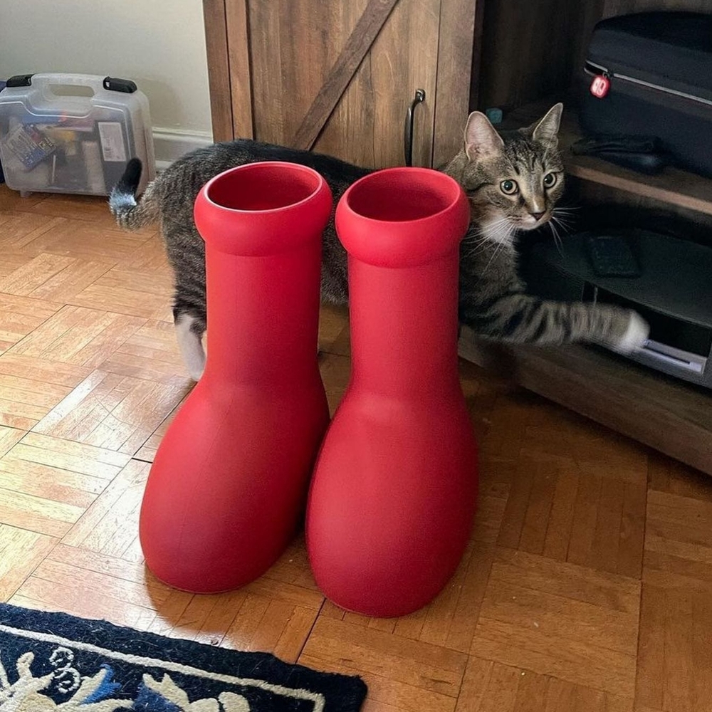 Big Red Astro Boy Boots by MSCHF